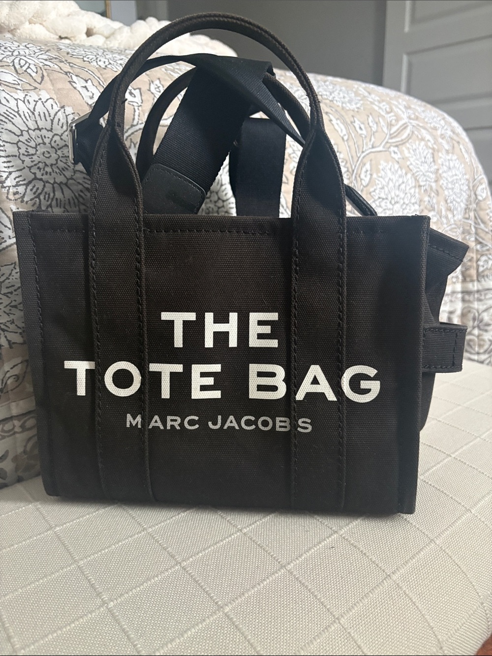 Marc Jacobs Black 'The Tote Bag' Canvas Mini Tote